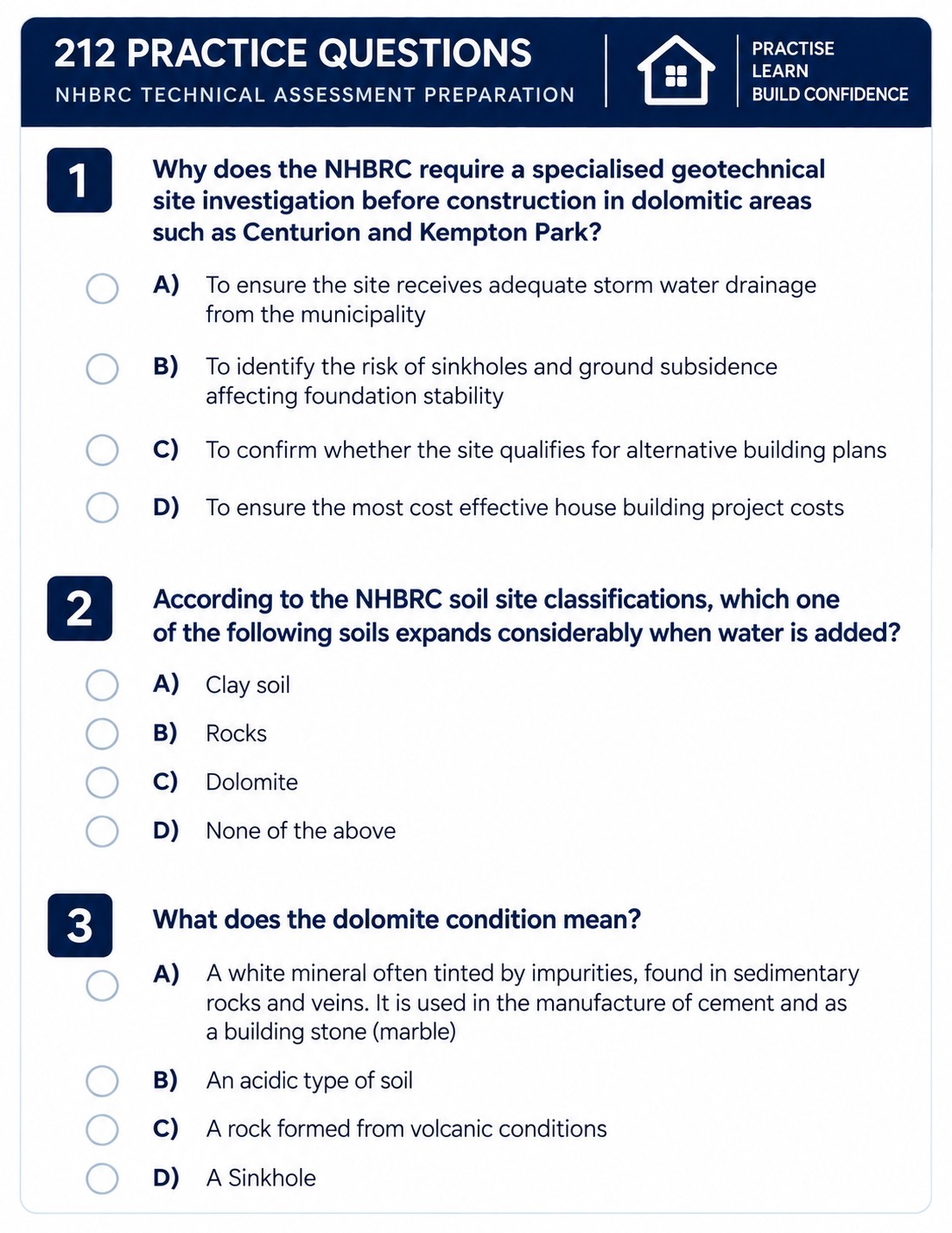 NHBRC Sample Practice Questions